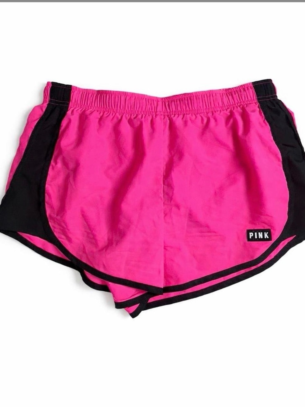 PINK Victoria's Secret Bright Pink and Black Athletic Shorts M